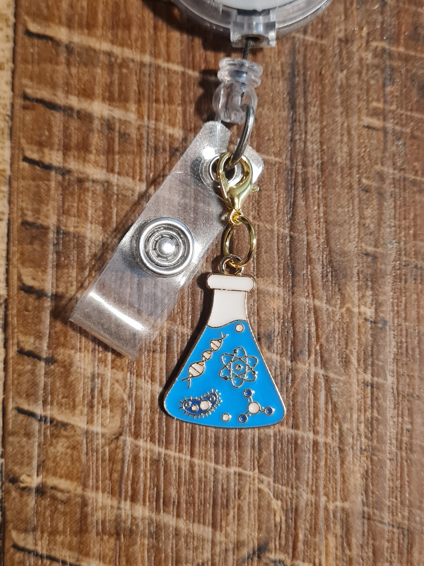 Chemistry Charm ~ ID Badge Reel Charm ~ Custom Made Charms ~ Badge Buddy ~ Badge Accessories ~ Science ~ DNA ~ Lab Tech ~ Lab