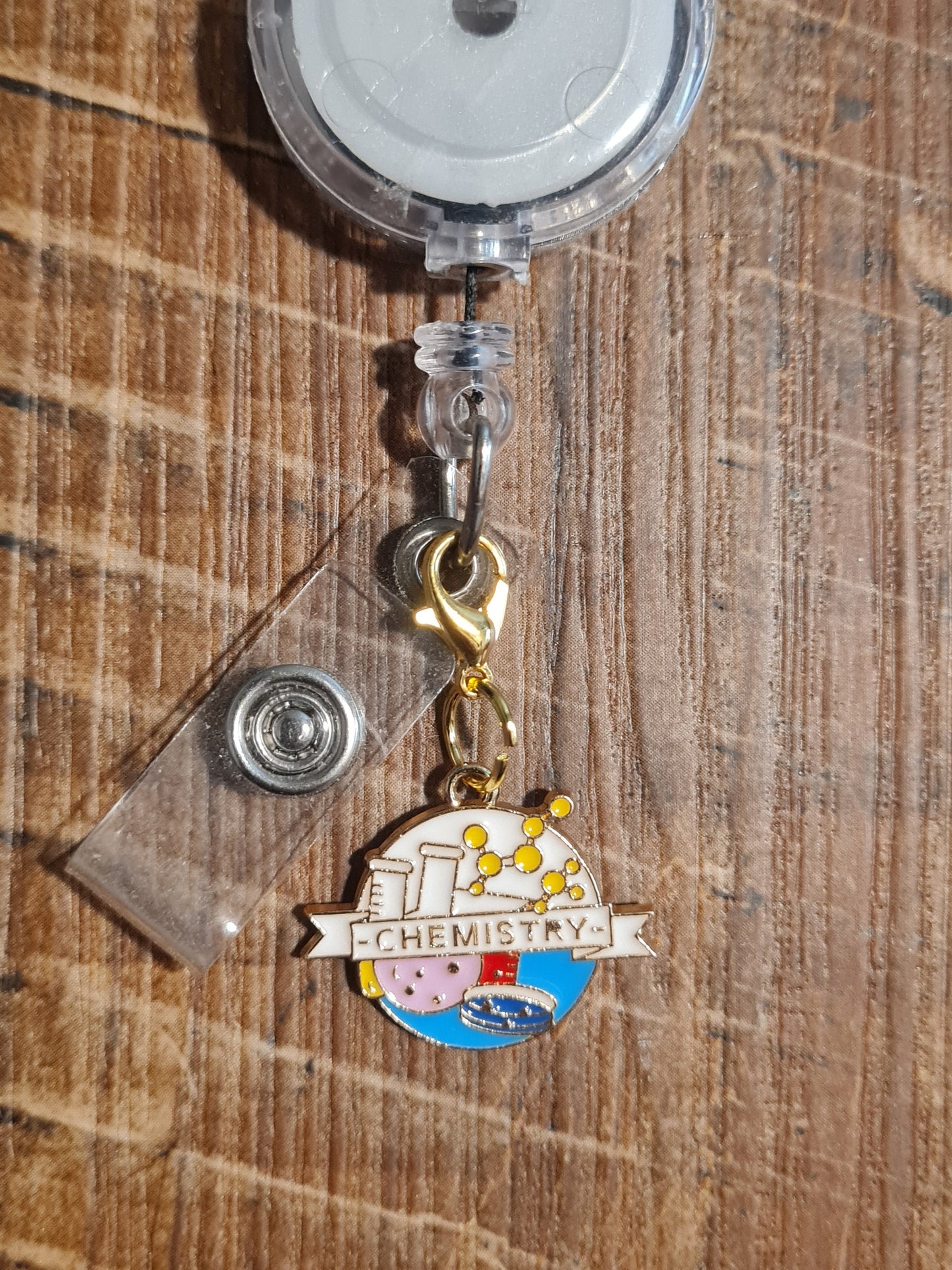 Chemistry Charm ~ ID Badge Reel Charm ~ Custom Made Charms ~ Badge Buddy ~ Badge Accessories ~ Science ~ DNA ~ Lab Tech ~ Lab