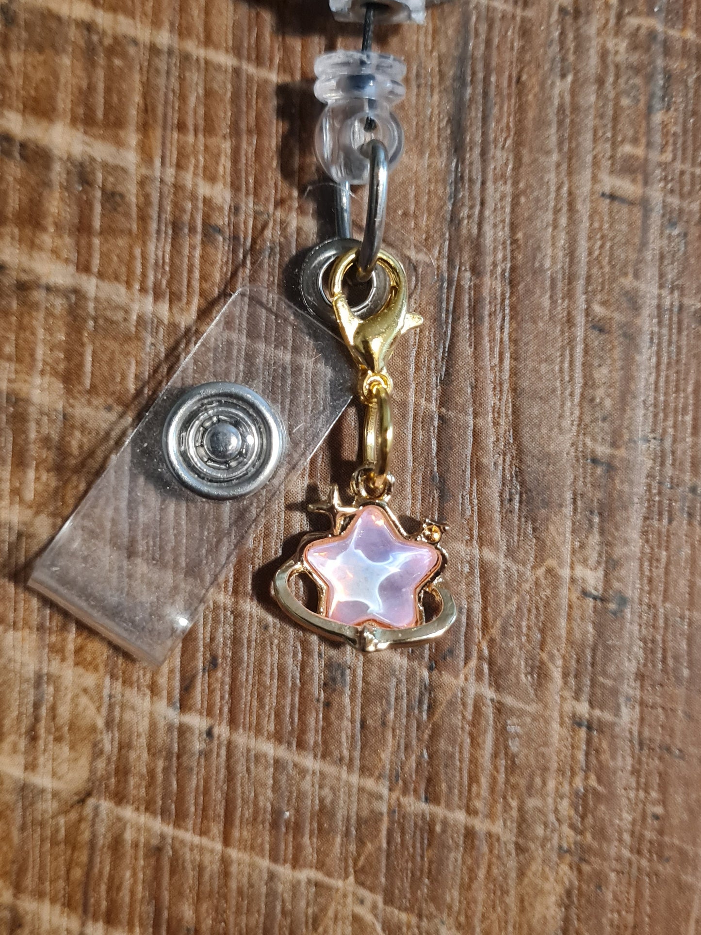Shooting star ~ ID Badge Reel Charm ~ Custom Made Charms ~ Badge Buddy ~ Badge Accessories ~ Jeweled Star ~ Badge Charm ~ ID Badge Charm