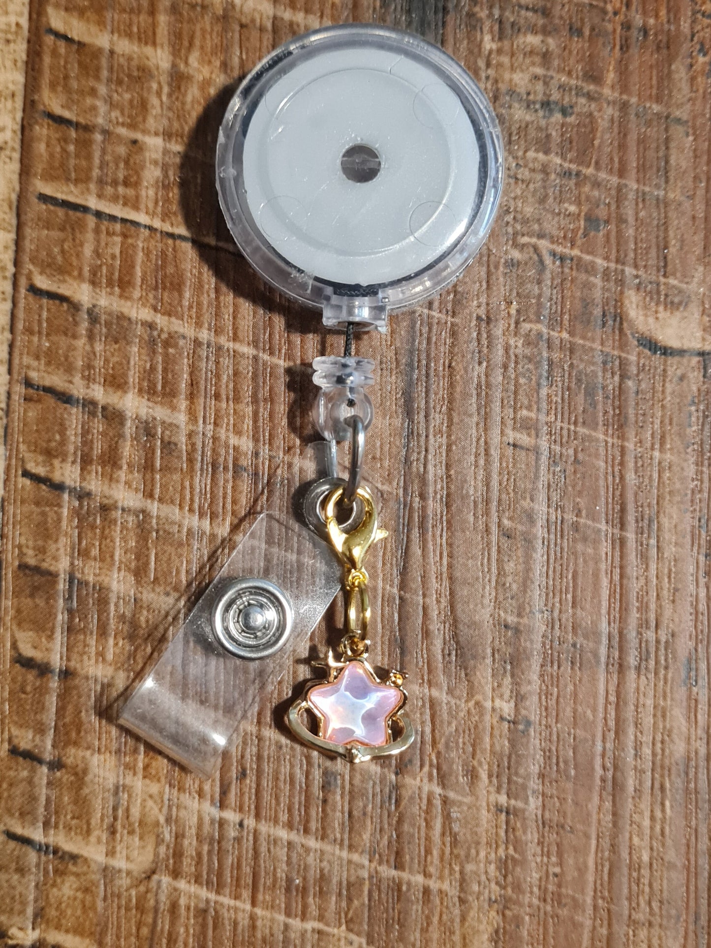 Shooting star ~ ID Badge Reel Charm ~ Custom Made Charms ~ Badge Buddy ~ Badge Accessories ~ Jeweled Star ~ Badge Charm ~ ID Badge Charm