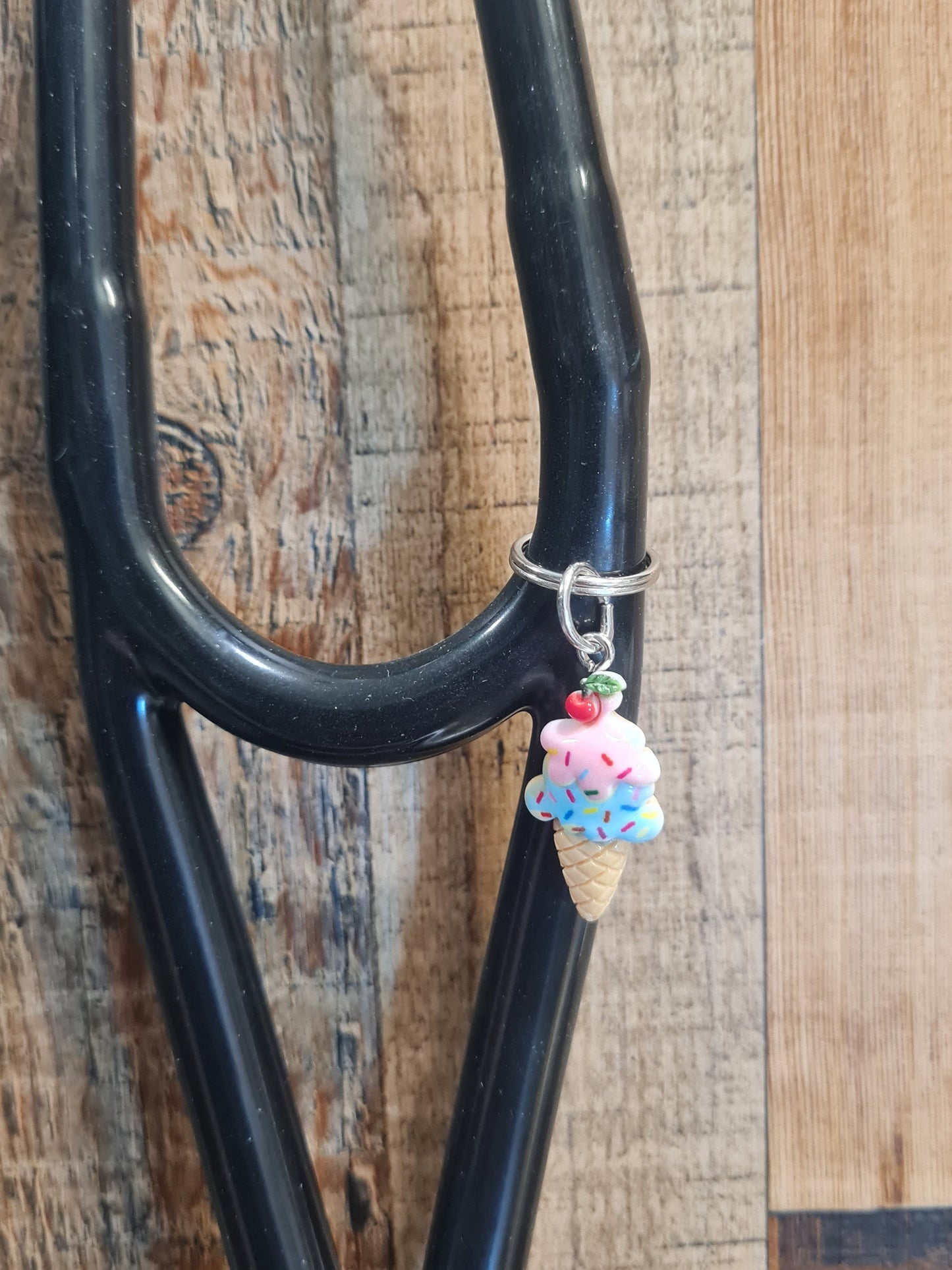 Ice Cream Cone ~ Stethoscope Charm ~  RN Charm ~ Medical Stethoscope Charm ~ Ice Cream ~ Physician Charm ~ Stethoscope Tag ~ OT ~ RT