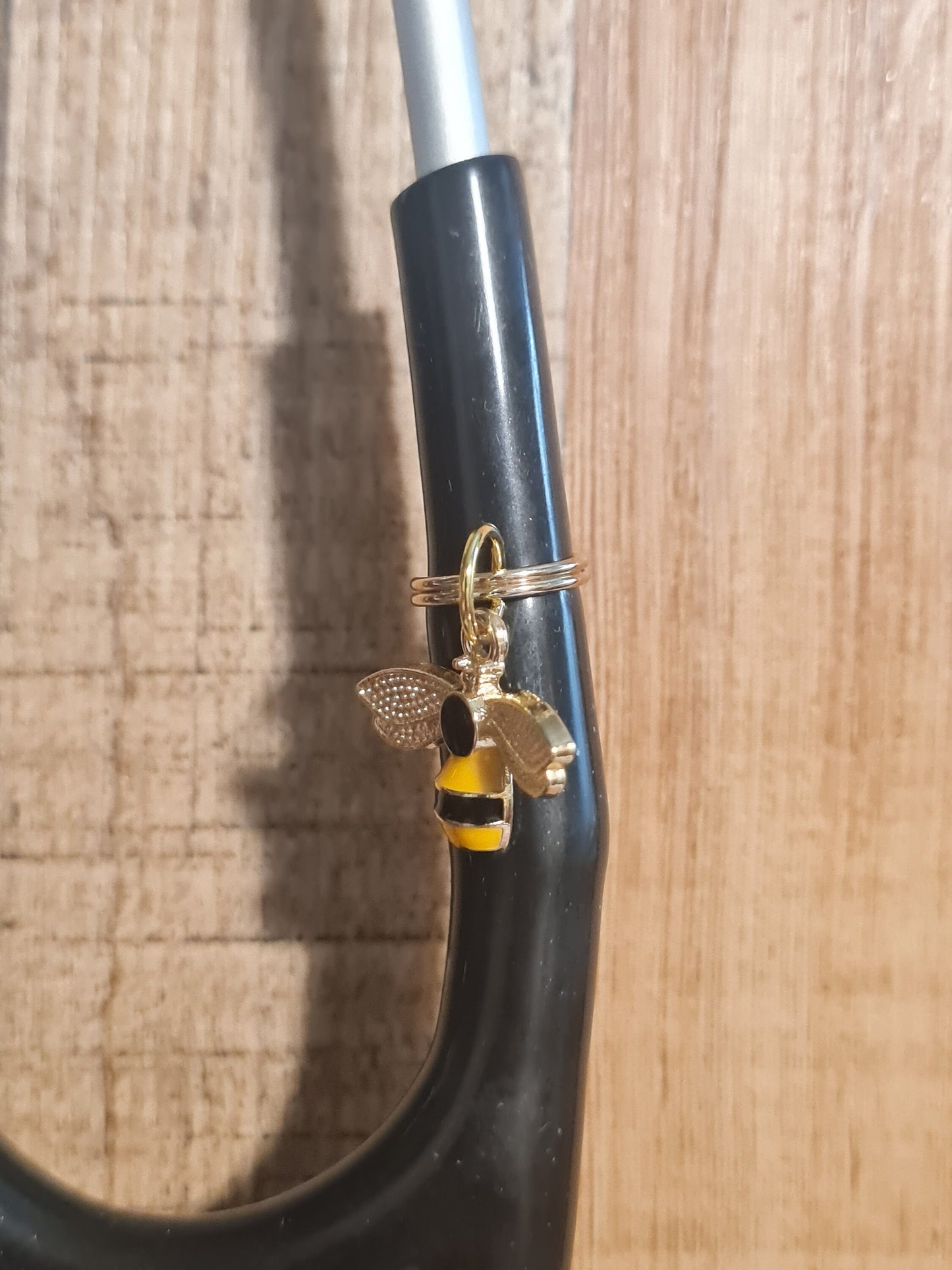 Bee ~ Honey Bee ~ Stethoscope Charm ~ RN Charm ~ Medical Stethoscope Charm ~ Physician Charm ~ Stethoscope Tag ~ OT ~ PT ~ Bee Charm