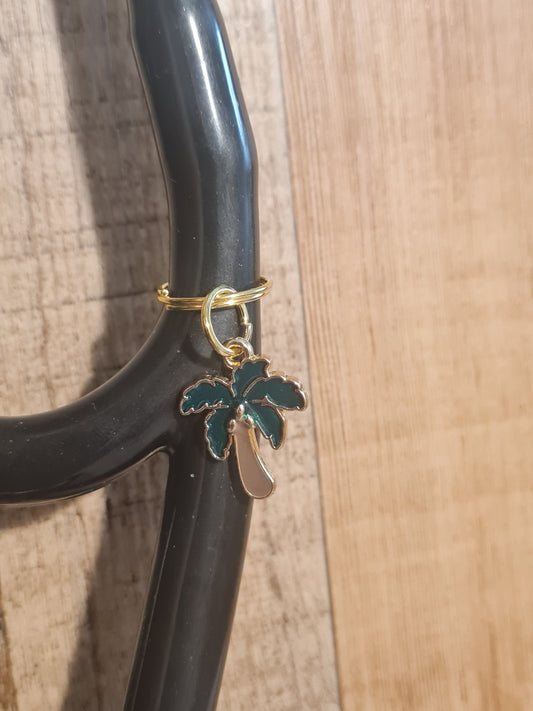 Palm Tree ~ Stethoscope Charm ~  RN Charm ~ Medical Stethoscope Charm ~ Beach Charm ~ Physician Charm ~ Stethoscope Tag ~ OT ~ RT ~ Ocean