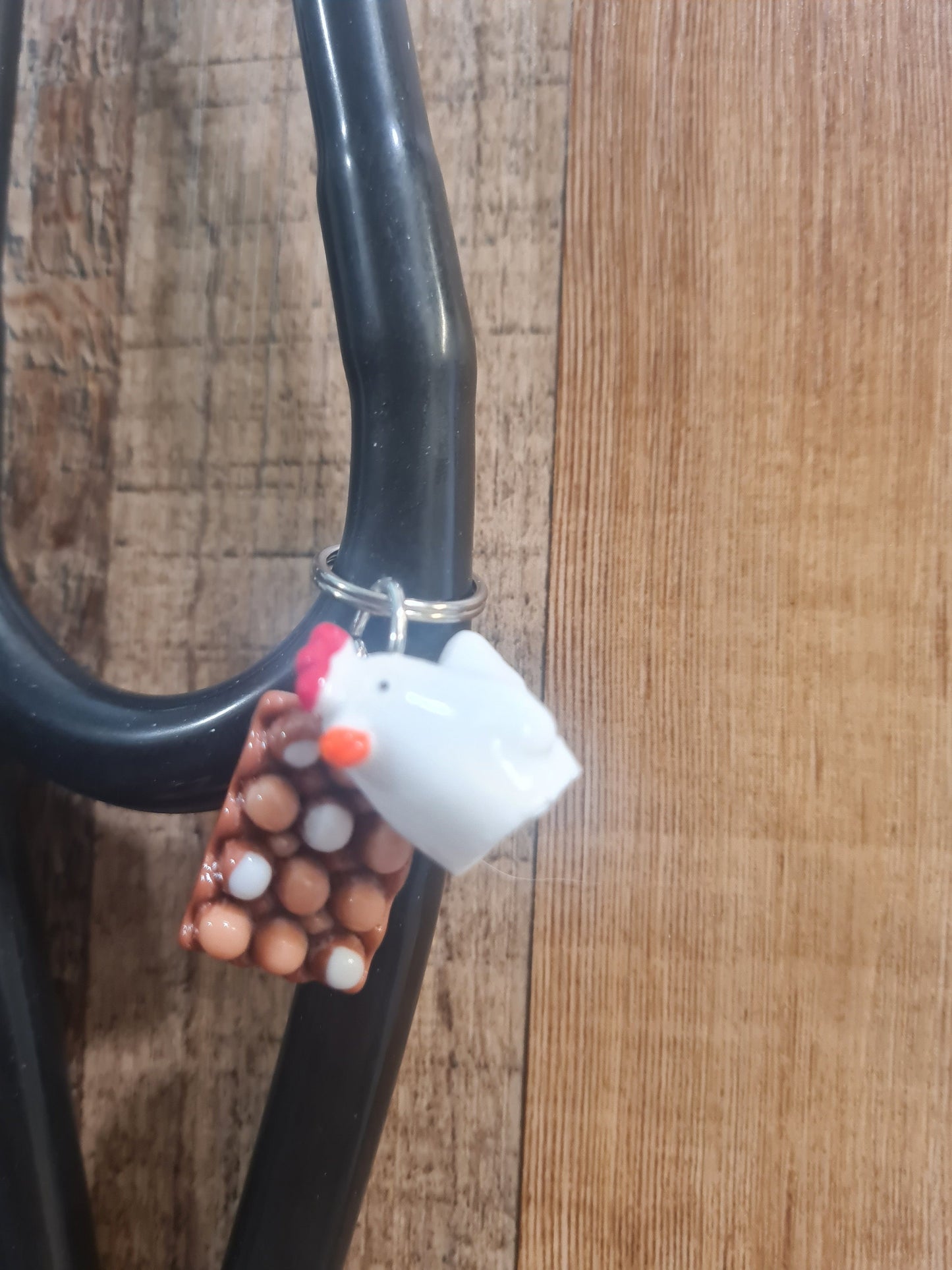 Chicken with Eggs~ Stethoscope Charm ~  RN Charm ~ Medical Stethoscope Charm ~ Chicken ~ Physician Charm ~ Stethoscope Tag ~ OT ~ RT