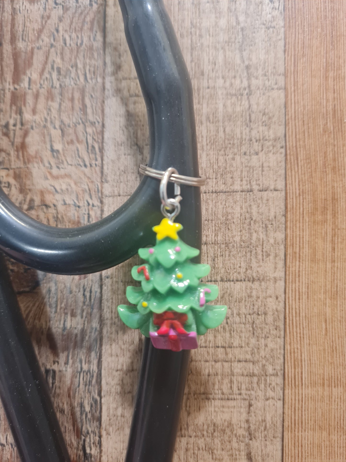 Christmas Tree Charm ~ Stethoscope Charm ~ RN Charm ~ Medical Stethoscope Charm ~ Physician Charm ~ Stethoscope Tag ~ OT ~ PT ~ Christmas