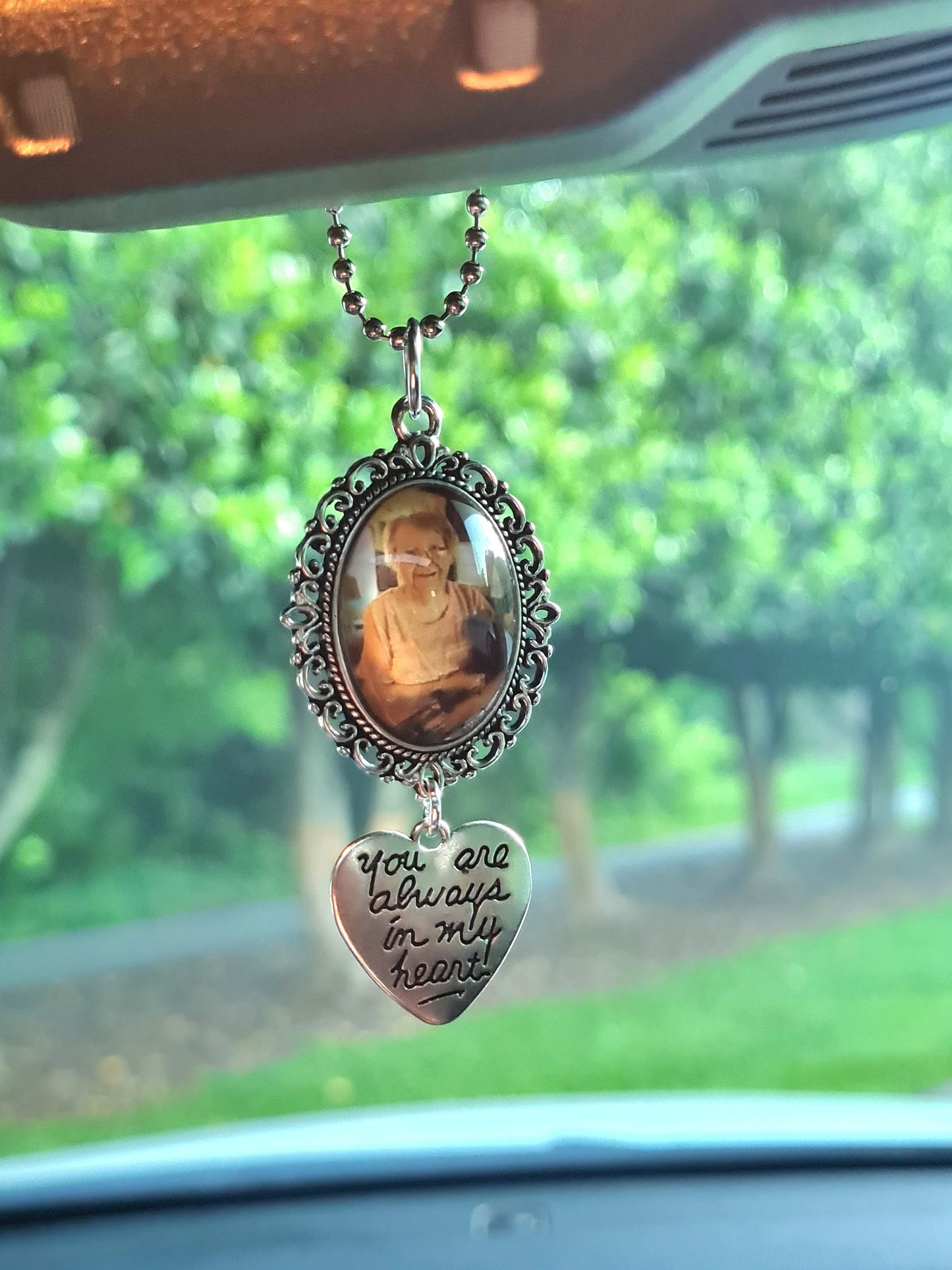 Rearview Mirror Memorial Charm - "Always With You" Car Hanging Ornament - Bereavement & Sympathy Gift for Loss of Loved One