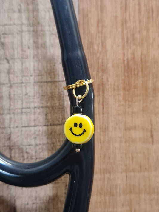 Smiley Face ~ Stethoscope Charm ~ RN Charm ~ Medical Stethoscope Charm ~ Physician Charm ~ Stethoscope Tag ~ OT ~ PT ~ Smile ~ Smiles