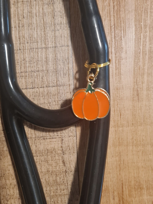 Pumpkin ~ Stethoscope Charm ~ RN Charm ~ Medical Stethoscope Charm ~ Physician Charm ~ Stethoscope Tag ~ OT ~ PT ~ Halloween
