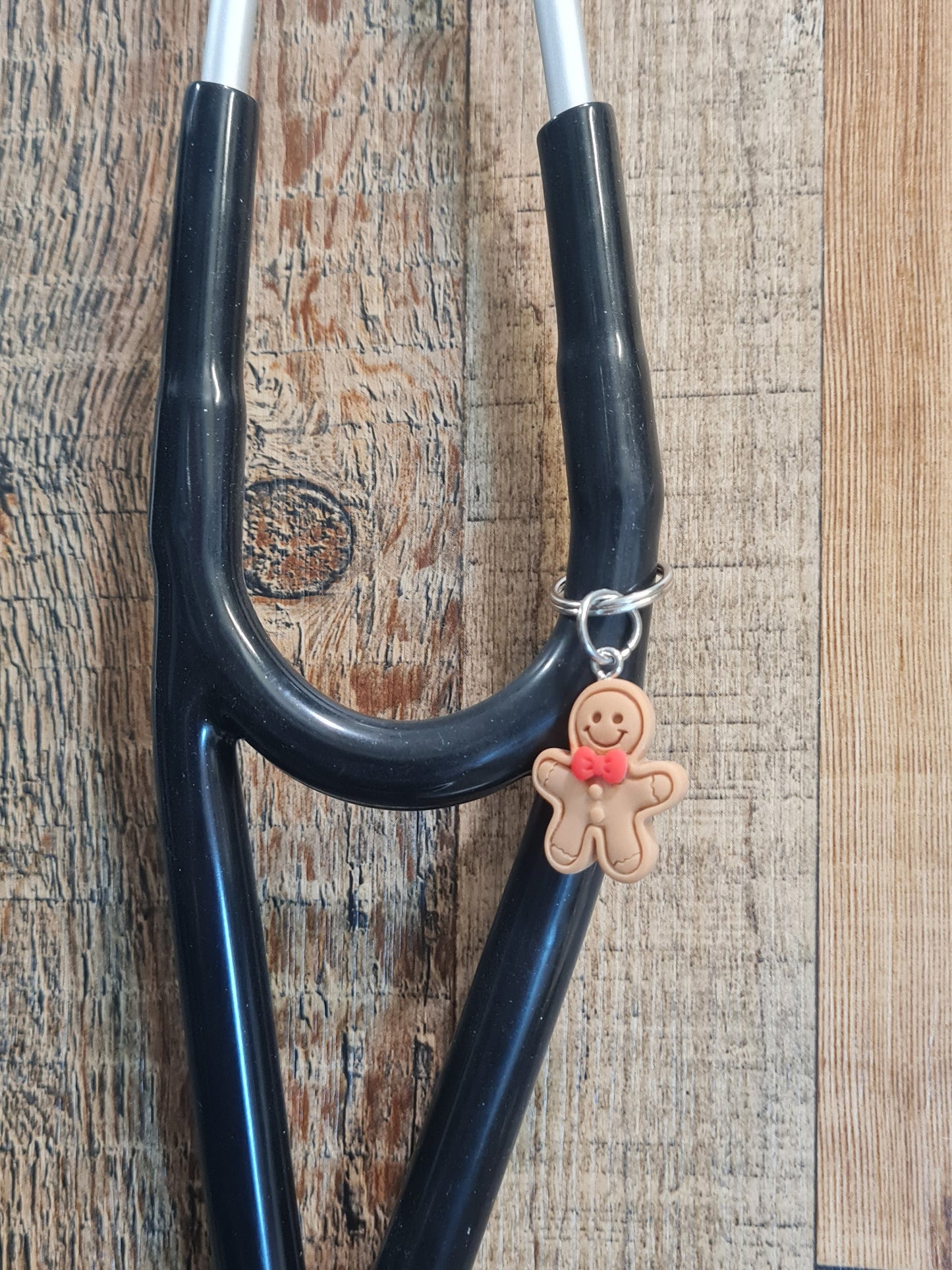 Gingerbread ~ Stethoscope Charm ~ RN Charm ~ Medical Stethoscope Charm ~ Physician Charm ~ Stethoscope Tag ~ OT ~ PT ~ Christmas Charm