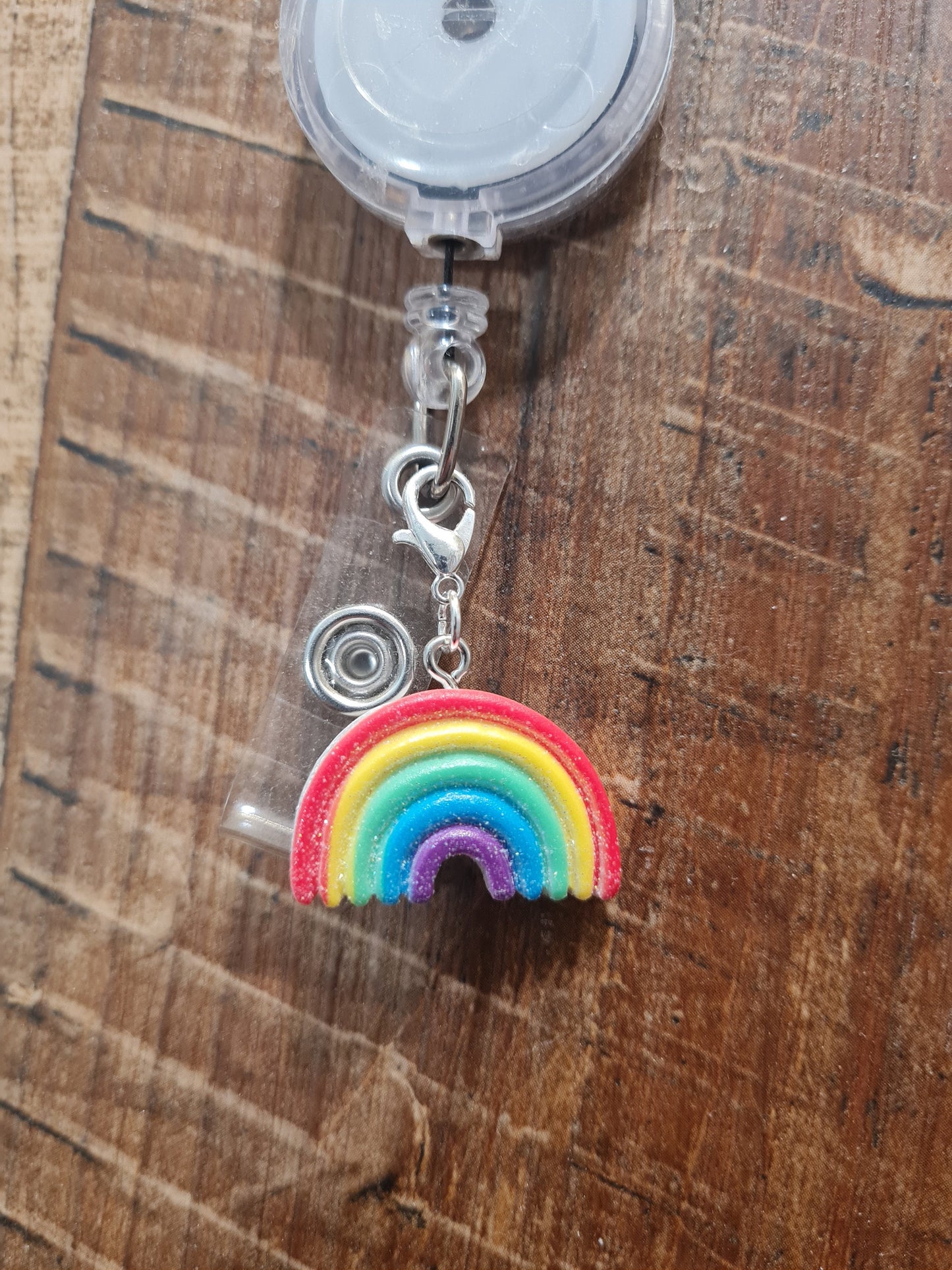 Rainbow ~ ID Badge Reel Charm ~ Custom Made Charms ~ Badge Buddy ~ Badge Accessories ~ LGBTQ Charm