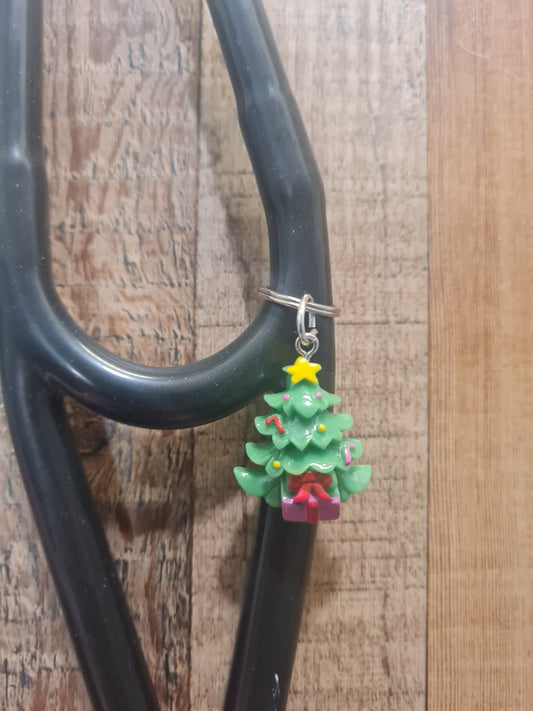 Christmas Tree Charm ~ Stethoscope Charm ~ RN Charm ~ Medical Stethoscope Charm ~ Physician Charm ~ Stethoscope Tag ~ OT ~ PT ~ Christmas