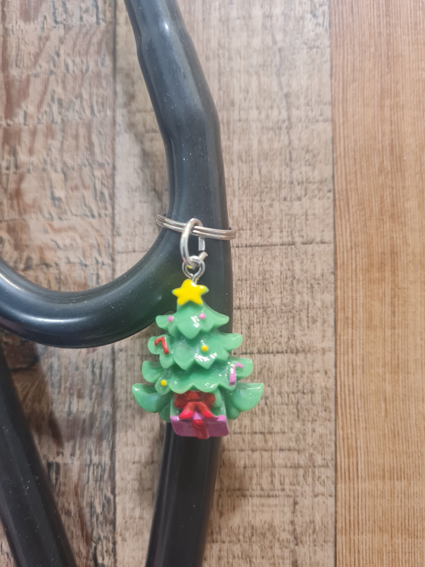 Christmas Tree Charm ~ Stethoscope Charm ~ RN Charm ~ Medical Stethoscope Charm ~ Physician Charm ~ Stethoscope Tag ~ OT ~ PT ~ Christmas