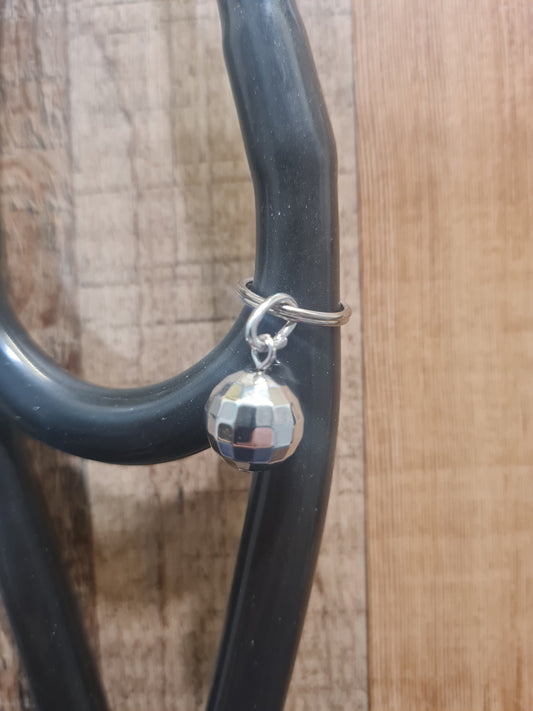 Disco Ball Charm ~ Stethoscope Charm ~  RN Charm ~ Medical Stethoscope Charm  ~ Physician Charm ~ Stethoscope Tag ~ OT ~ RT ~ Disco Charm