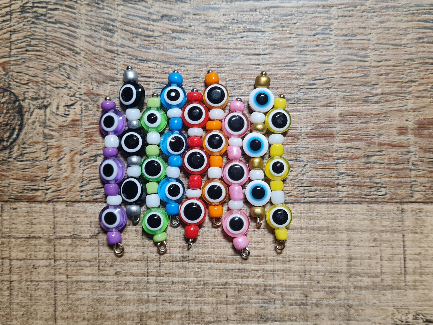 Evil Eye Beaded~ ID Badge Reel Charm ~ Custom Made ~ Badge Buddy ~ Badge Accessories