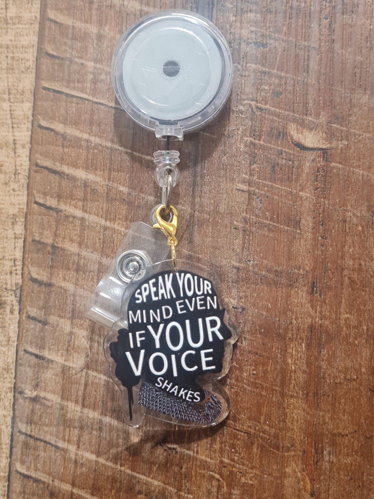 Speak Your Mind Charm ~ ID Badge Reel Charm ~ Custom Made Charms ~ Badge Buddy ~ Badge Accessories ~ RBG