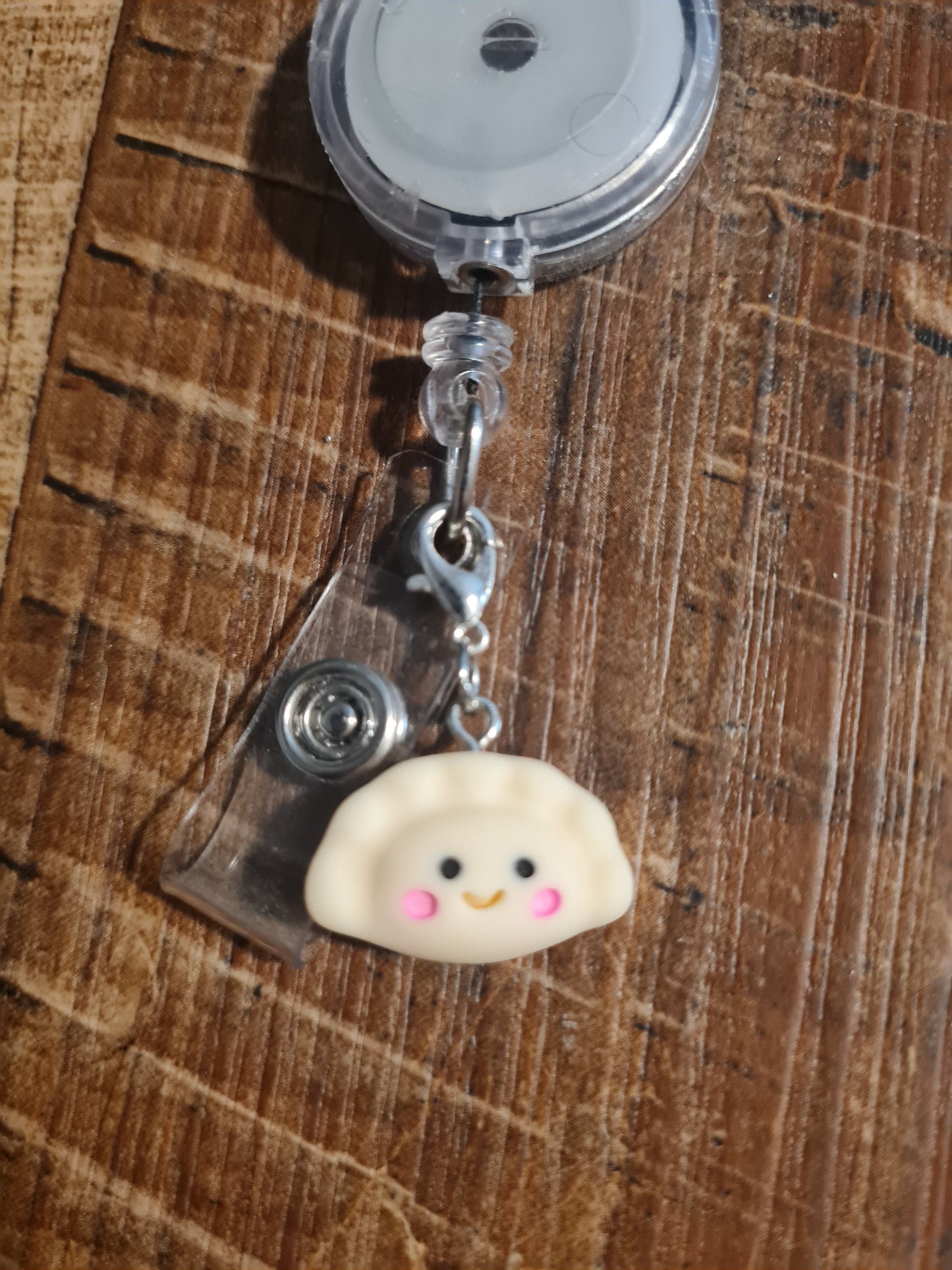 Dumpling ~ ID Badge Reel Charm ~ Dumplin' ~ Custom Made Charms ~ Badge Buddy ~ Badge Accessories ~ Chinese Food ~ Chinese Dumpling