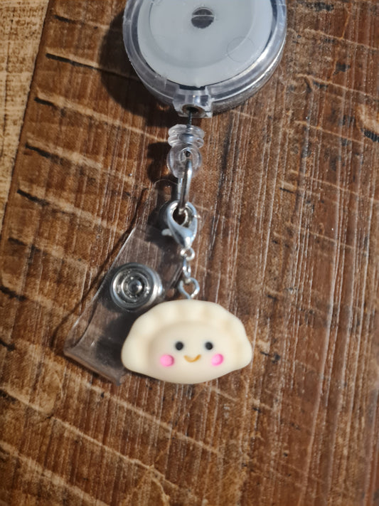 Dumpling ~ ID Badge Reel Charm ~ Dumplin' ~ Custom Made Charms ~ Badge Buddy ~ Badge Accessories ~ Chinese Food ~ Chinese Dumpling