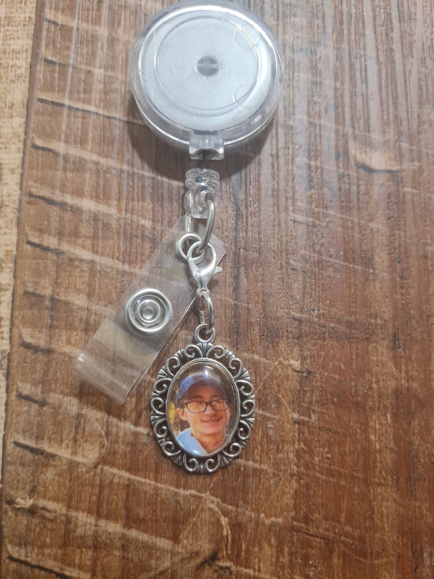 Photo Charm ~ ID Badge Reel Charm ~ Custom Made Charms ~ Badge Buddy ~ Badge Accessories ~ Memorial Charm ~ ID Badge Charm