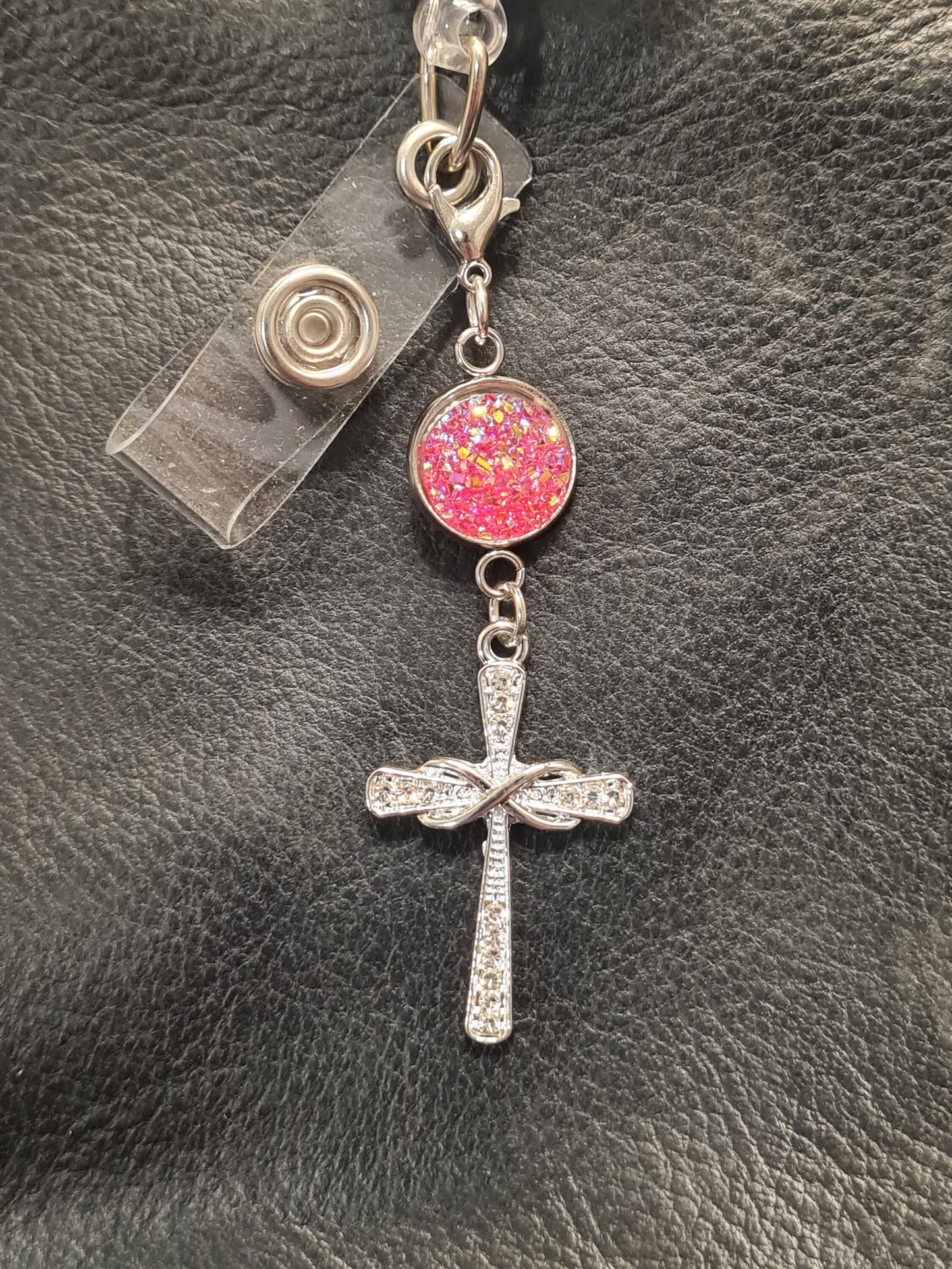 Sparkly Cross Charm ~ Sparkling Charm ~ ID Badge Reel Charm ~ Custom Made Charms ~ Badge Buddy ~ Badge Accessories ~ RN ~ PA ~ Physician