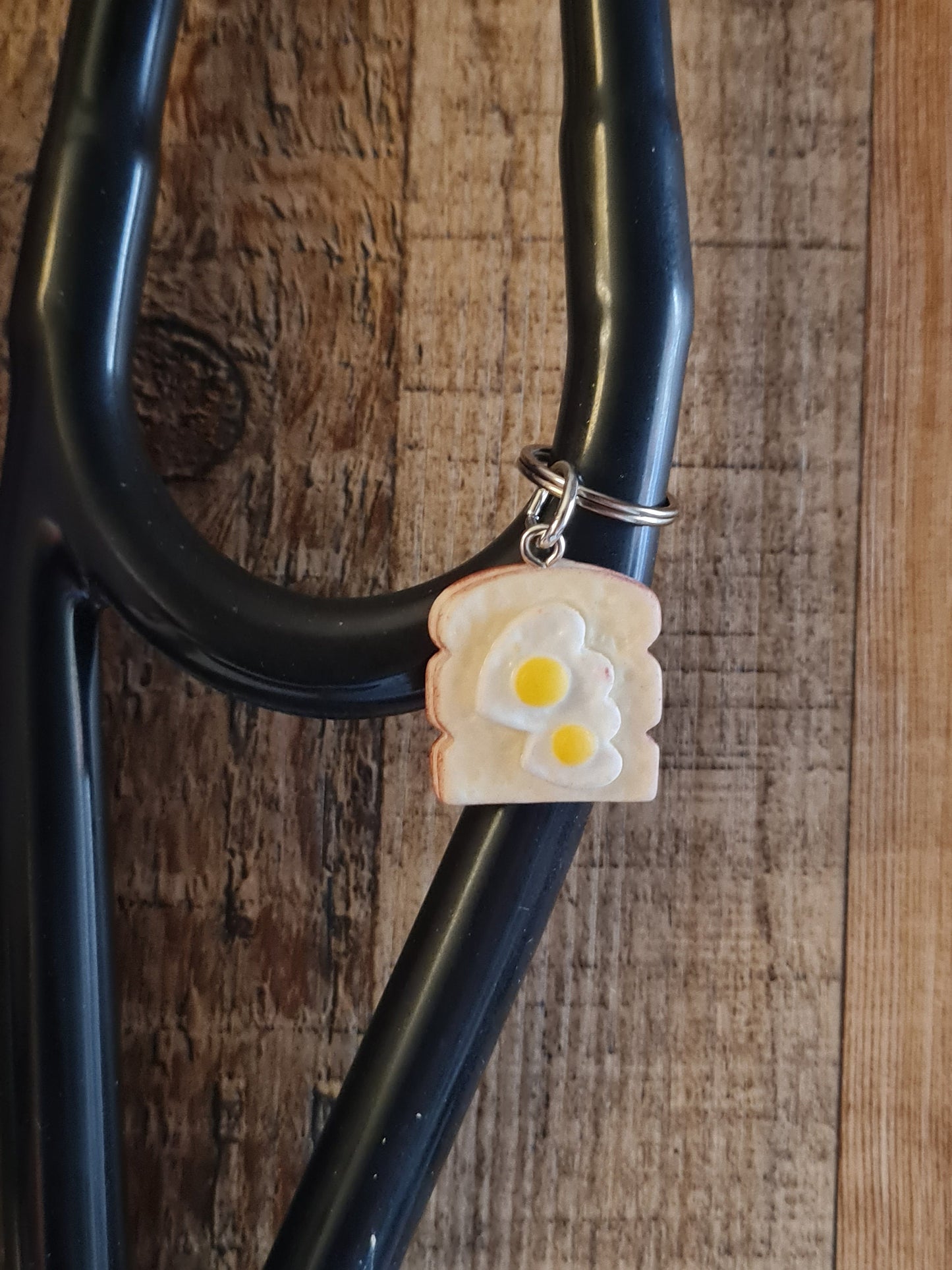 Egg Toast ~ Stethoscope Charm ~ RN Charm ~ Medical Stethoscope Charm ~ Physician Charm ~ Stethoscope Tag ~ OT ~ PT ~ Breakfast Charm