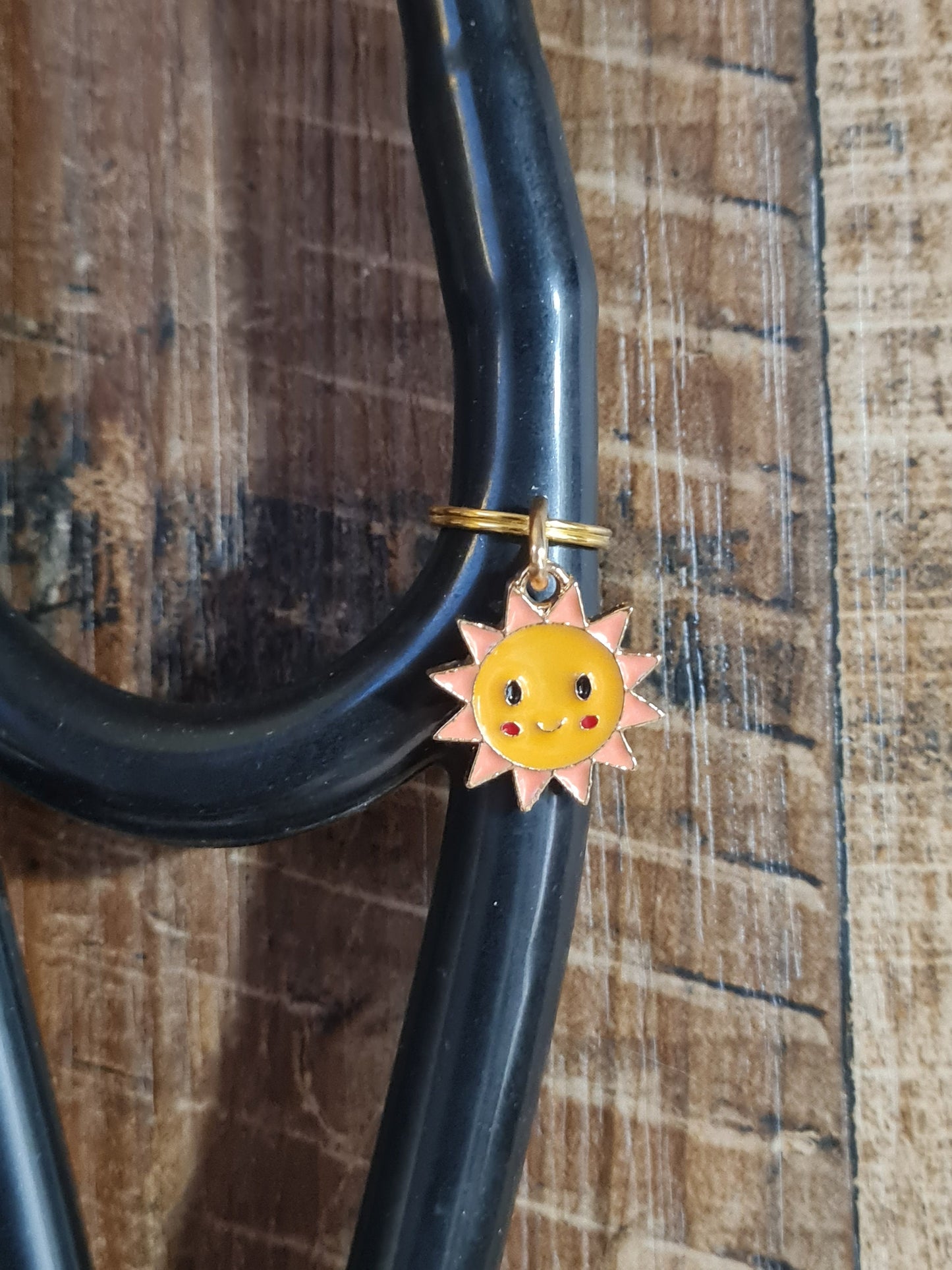 Sunshine Stethoscope Charm - "You Are My Sunshine" Medical Accessory for Nurses, Doctors, and Vet Techs - Yellow Sun ID Tag for Pedis