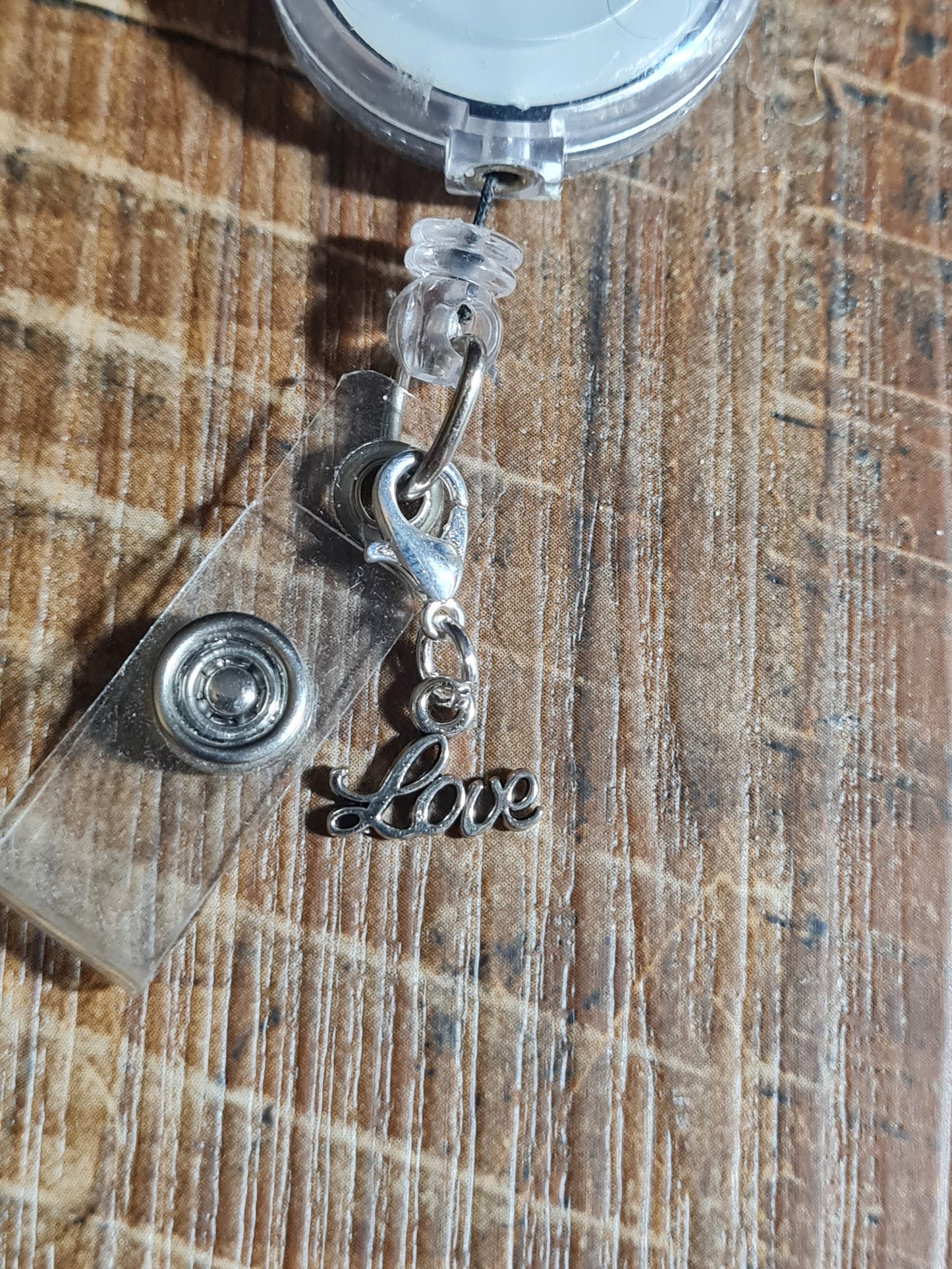 Love ~ ID Badge Reel Charm ~ Custom Made Charms ~ Badge Buddy ~ Badge Accessories ~ Love Charm ~ ID Badge Charm