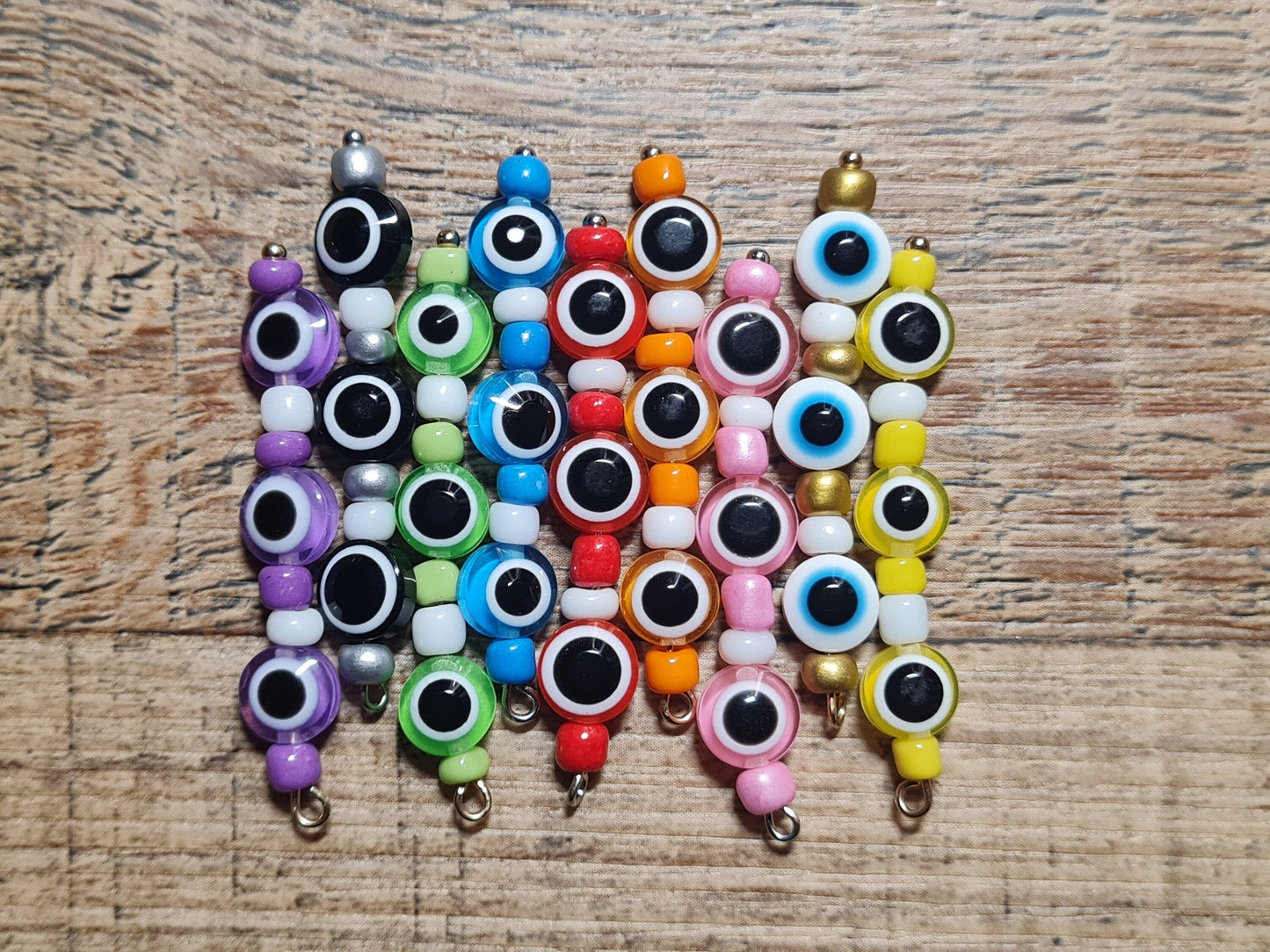 Evil Eye Beaded~ ID Badge Reel Charm ~ Custom Made ~ Badge Buddy ~ Badge Accessories