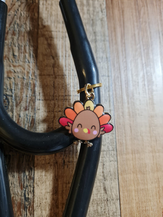 Thanksgiving ~ Stethoscope Charm ~  RN Charm ~ Medical Stethoscope Charm ~ Turkey ~ Physician Charm ~ Stethoscope Tag ~ OT ~ RT