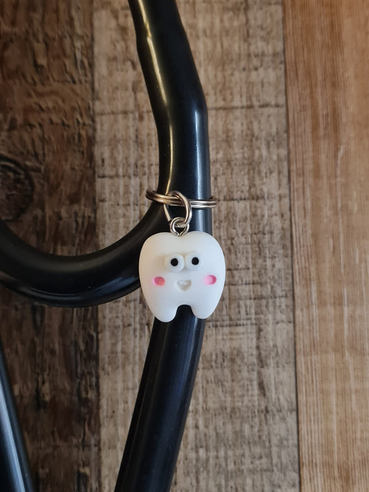 Tooth ~ Stethoscope Charm ~ RN Charm ~ Medical Stethoscope Charm ~ Physician Charm ~ Stethoscope Tag ~ OT ~ PT ~ Dental Charm