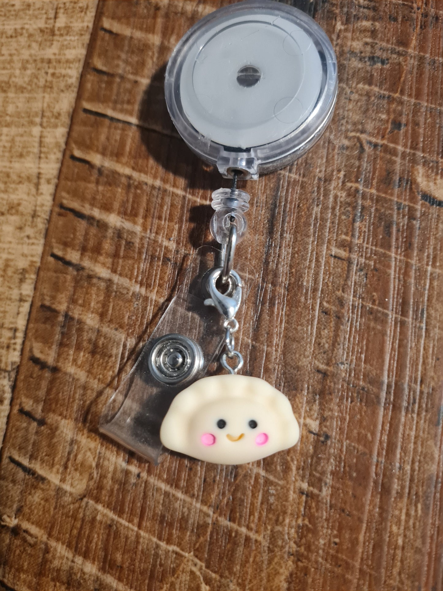 Dumpling ~ ID Badge Reel Charm ~ Dumplin' ~ Custom Made Charms ~ Badge Buddy ~ Badge Accessories ~ Chinese Food ~ Chinese Dumpling