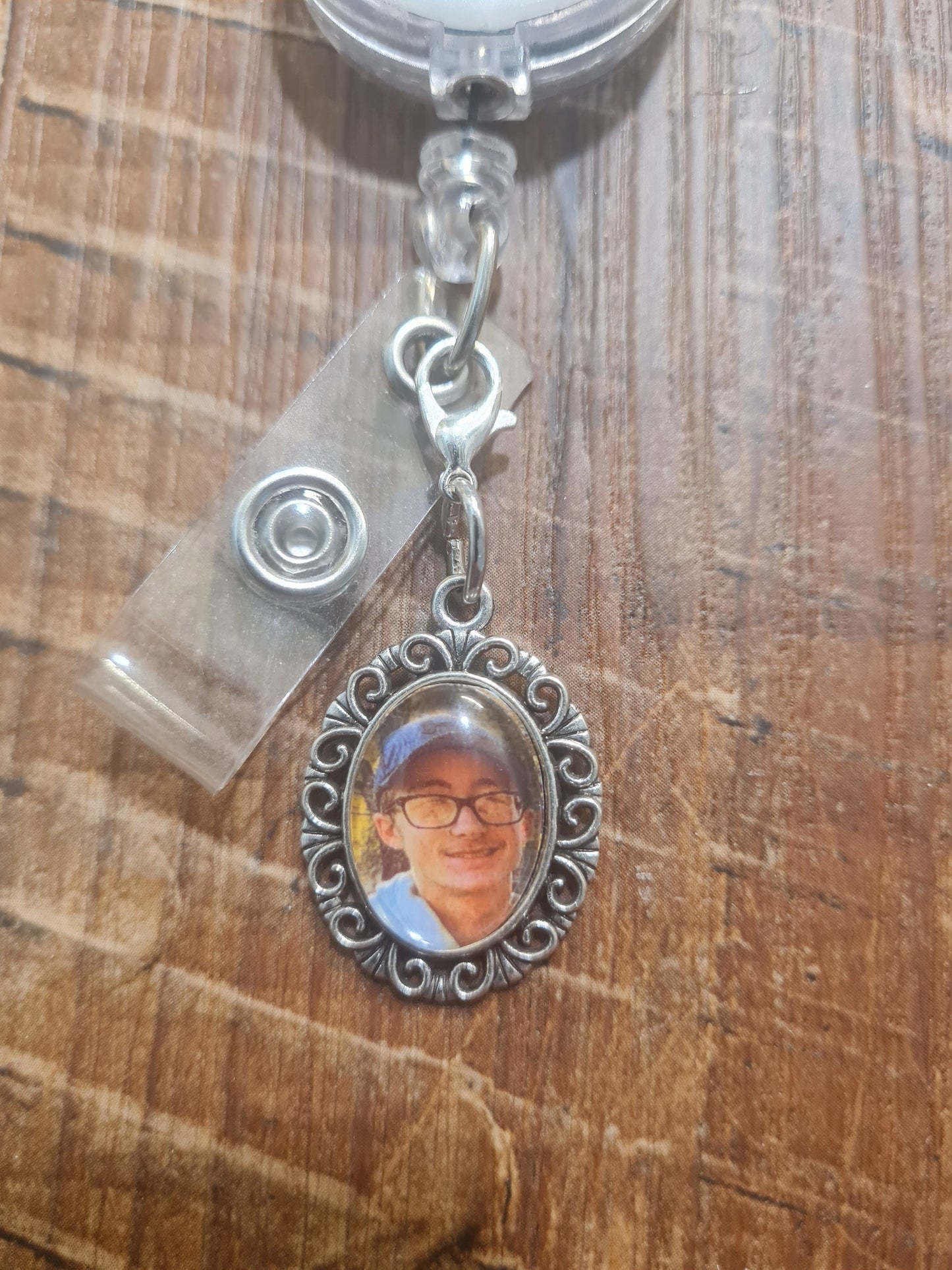 Photo Charm ~ ID Badge Reel Charm ~ Custom Made Charms ~ Badge Buddy ~ Badge Accessories ~ Memorial Charm ~ ID Badge Charm