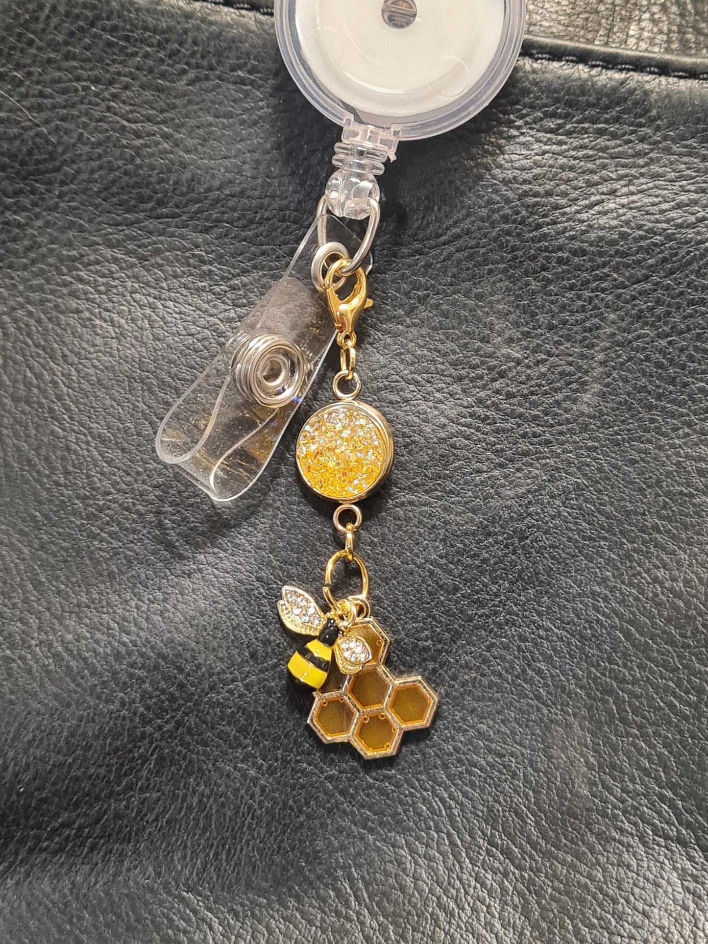 Honey Bee Charm ~ Sparkling Charm ~ ID Badge Reel Charm ~ Custom Made Charms ~ Badge Buddy ~ Badge Accessories ~ Honey Bee ~ Healthcare