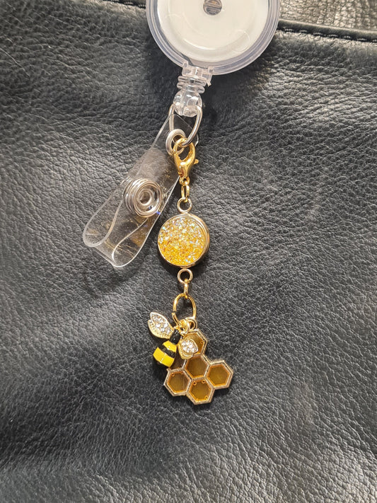Honey Bee Charm ~ Sparkling Charm ~ ID Badge Reel Charm ~ Custom Made Charms ~ Badge Buddy ~ Badge Accessories ~ Honey Bee ~ Healthcare