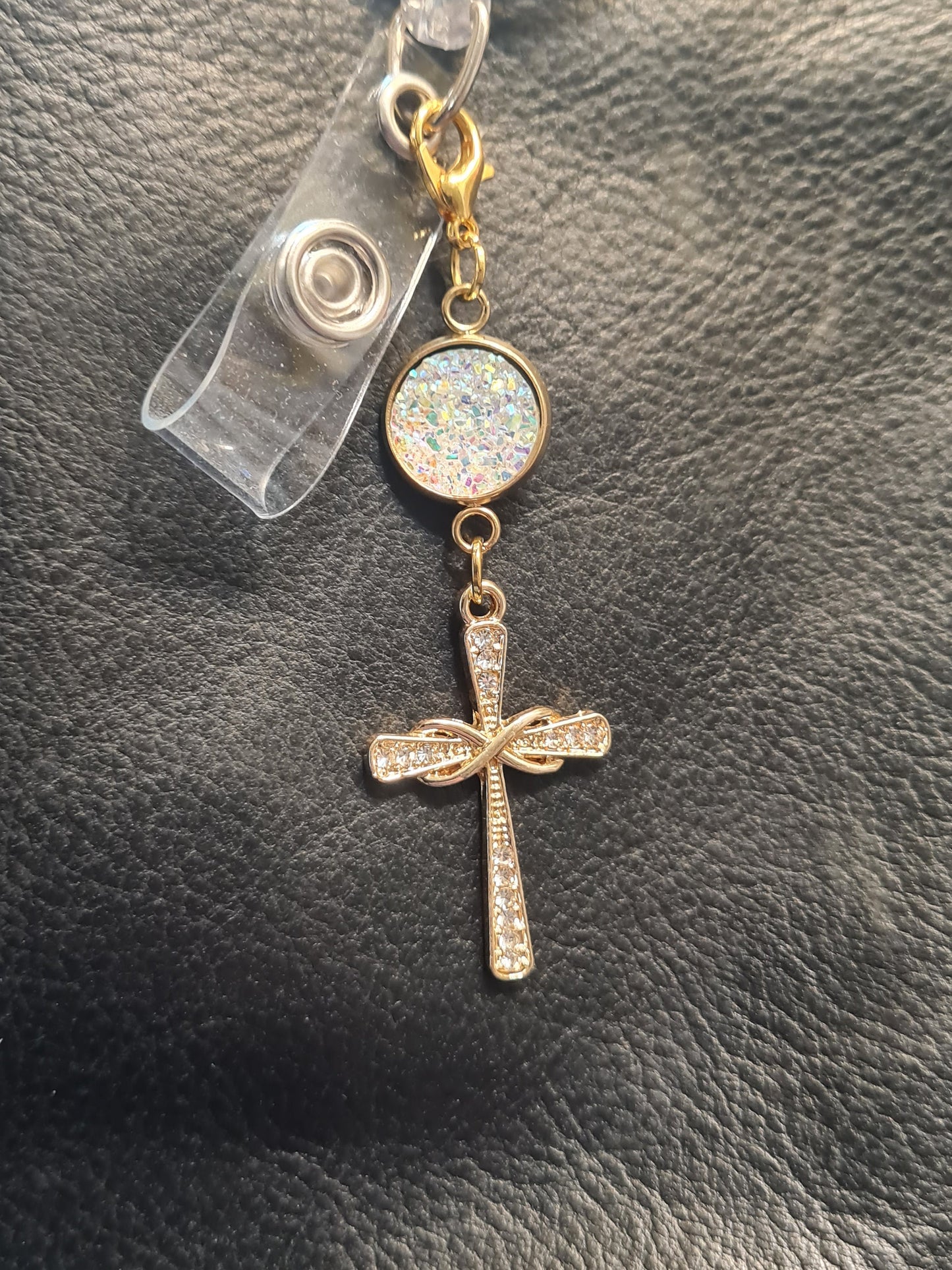 Sparkly Cross Charm ~ Sparkling Charm ~ ID Badge Reel Charm ~ Custom Made Charms ~ Badge Buddy ~ Badge Accessories ~ RN ~ PA ~ Physician