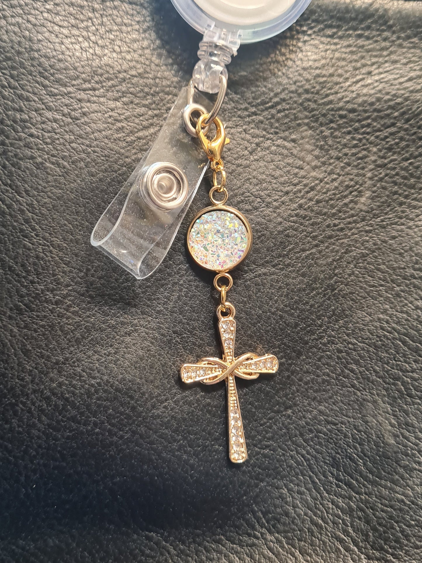 Sparkly Cross Charm ~ Sparkling Charm ~ ID Badge Reel Charm ~ Custom Made Charms ~ Badge Buddy ~ Badge Accessories ~ RN ~ PA ~ Physician