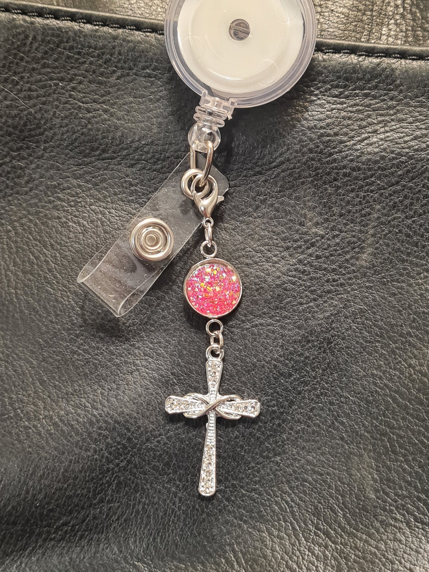 Sparkly Cross Charm ~ Sparkling Charm ~ ID Badge Reel Charm ~ Custom Made Charms ~ Badge Buddy ~ Badge Accessories ~ RN ~ PA ~ Physician