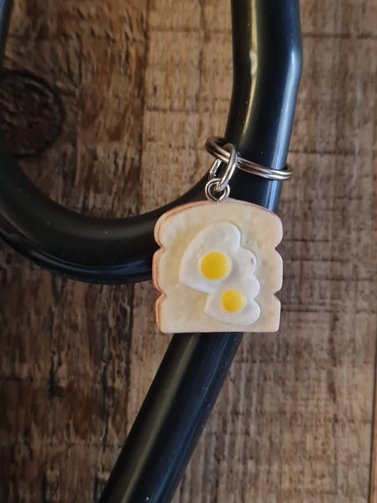 Egg Toast ~ Stethoscope Charm ~ RN Charm ~ Medical Stethoscope Charm ~ Physician Charm ~ Stethoscope Tag ~ OT ~ PT ~ Breakfast Charm