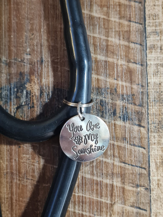 You Are My Sunshine ~ Stethoscope Charm ~ RN Charm ~ Medical Stethoscope Charm ~ Physician Charm ~ Stethoscope Tag ~ OT ~ PT ~ Sunny ~ Sun
