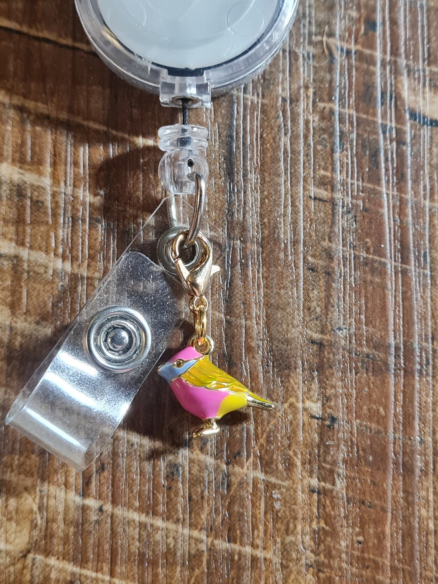 Bird ~ ID Badge Reel Charm ~ Custom Made Charms ~ Badge Buddy ~ Badge Accessories ~ Bird Watcher ~ Song Bird ~ ID Badge Charm