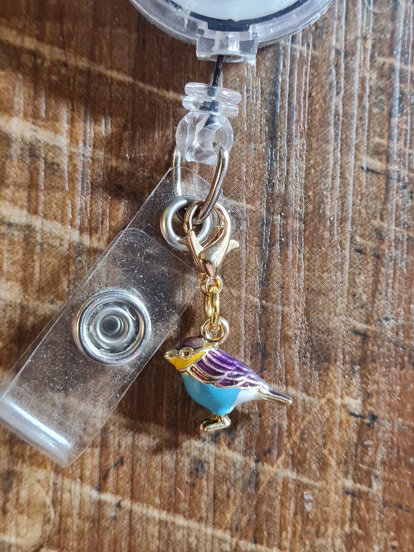Bird ~ ID Badge Reel Charm ~ Custom Made Charms ~ Badge Buddy ~ Badge Accessories ~ Bird Watcher ~ Song Bird ~ ID Badge Charm