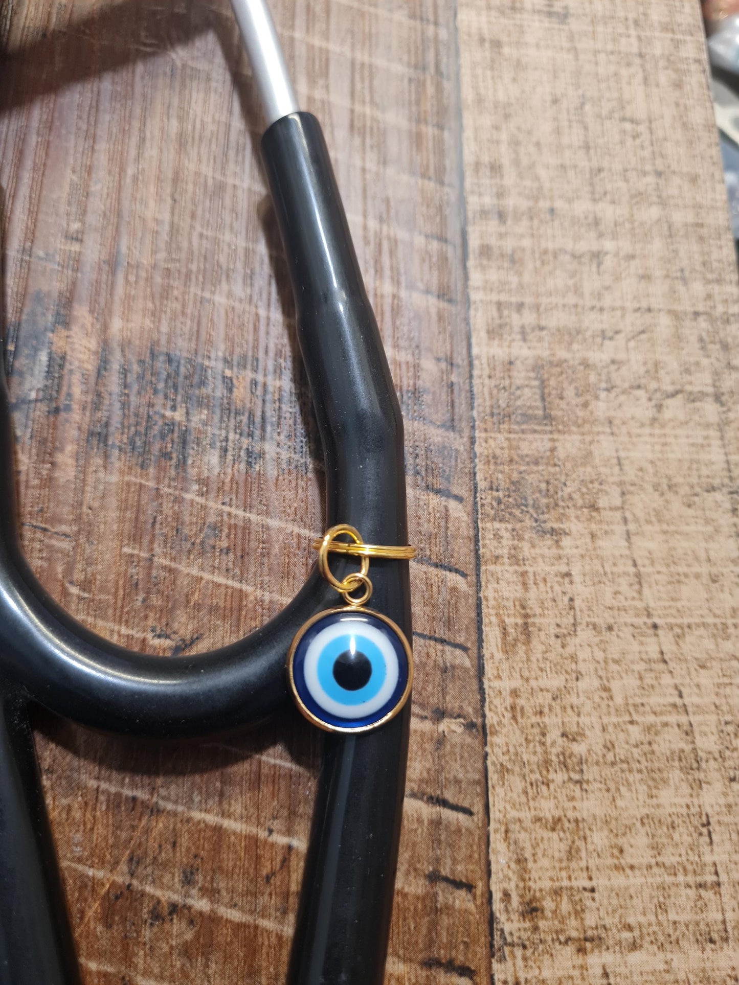 Evil Eye ~ Stethoscope Charm ~  RN Charm ~ Medical Stethoscope Charm ~ Physician Charm ~ Stethoscope Tag ~ OT ~ RT ~ Evil Eye Charm