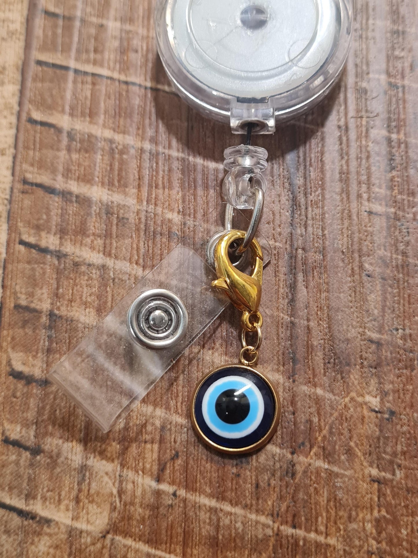 Evil Eye ID Badge Charm ~ ID Badge Reel Charm ~ Custom Made ~ Badge Buddy ~ Badge Accessories ~ Evil Eye Charm ~ ID Badge Charm