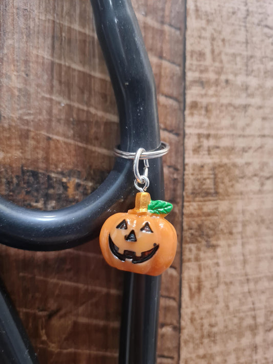 Pumpkin ~ Stethoscope Charm ~ RN Charm ~ Medical Stethoscope Charm ~ Physician Charm ~ Stethoscope Tag  ~ PT ~ Halloween ~ Jack O'Lantern