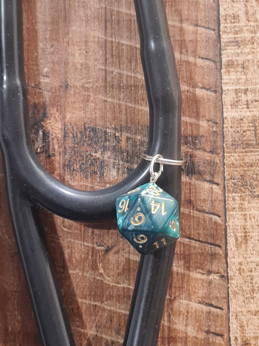 Multi-Sided Dice Charm ~ Stethoscope Charm ~ RN Charm ~ Medical Stethoscope Charm ~ Physician Charm ~ Stethoscope Tag  ~ PT ~ Dice Charm