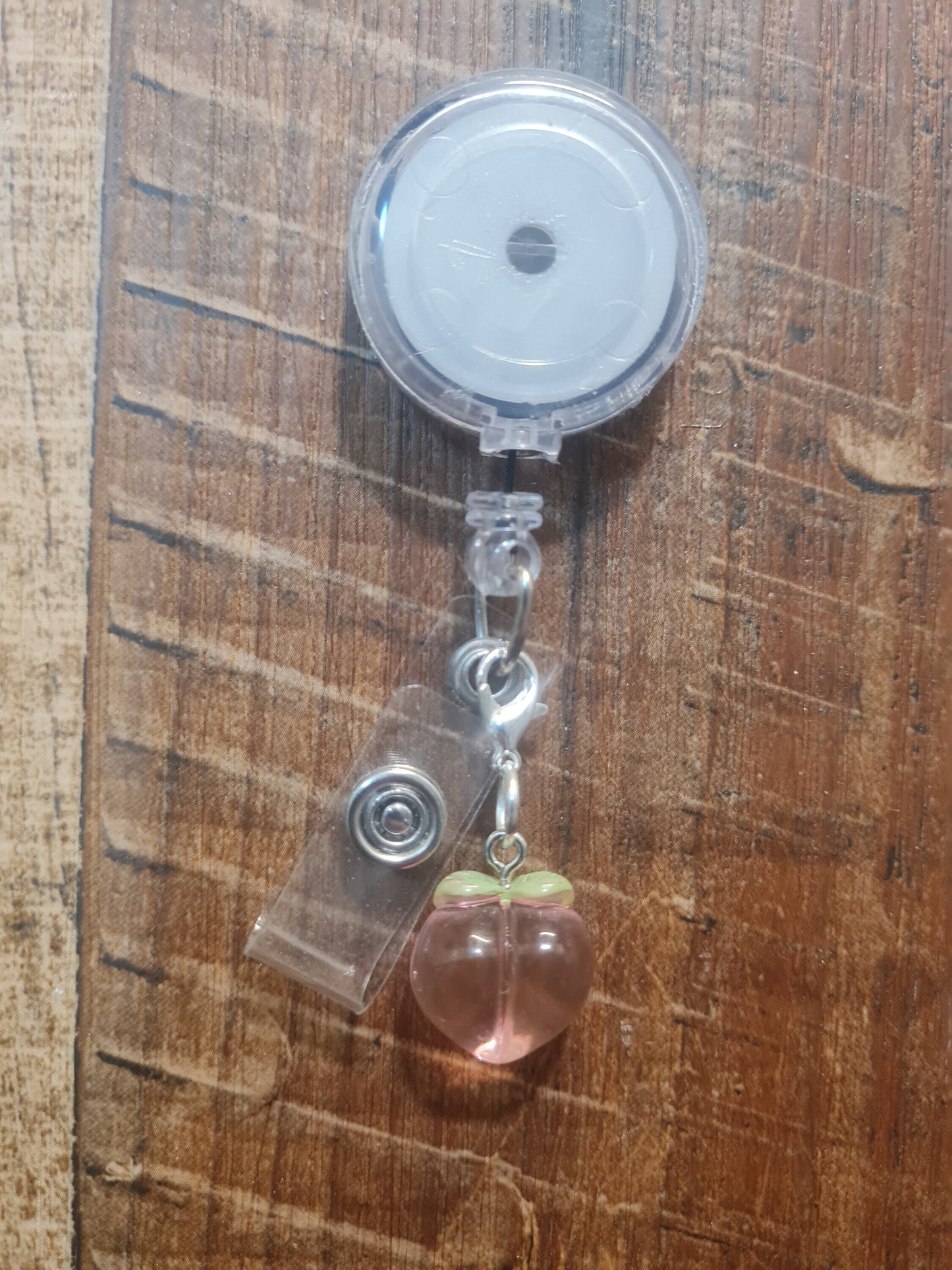 Peach ~ ID Badge Reel Charm ~ Custom Made Charms ~ Badge Buddy ~ Badge Accessories ~ Georgia Peach ~ Peaches