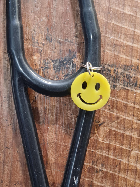 Smiley Face ~ Stethoscope Charm ~  RN Charm ~ Medical Stethoscope Charm ~ Smiling Face ~ Physician Charm ~ Stethoscope Tag ~ OT ~ RT ~ Smile