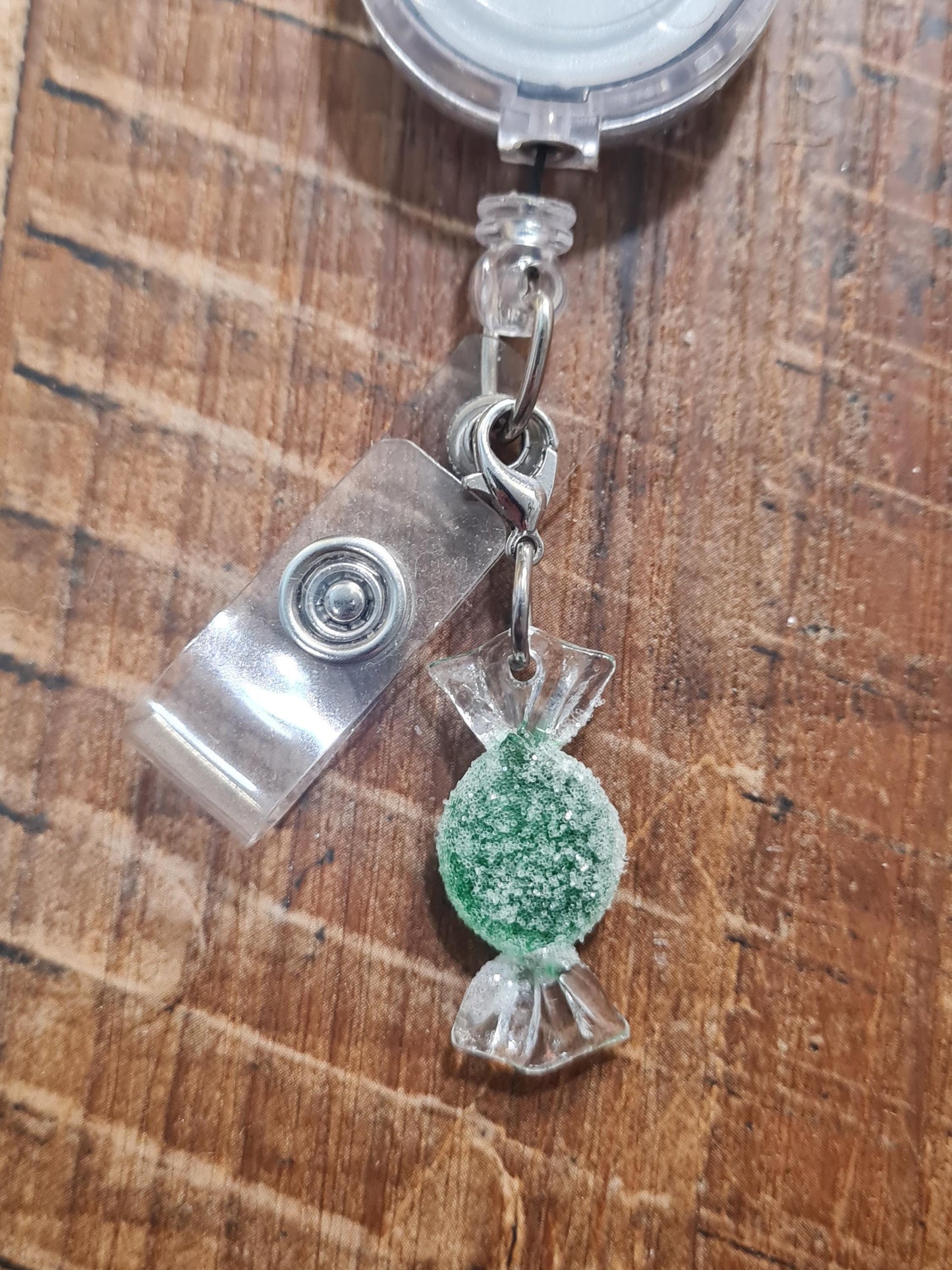 Christmas Candy ~ ID Badge Reel Charm ~ Custom Made Charms ~ Badge Buddy ~ Badge Accessories ~ Work Badge Charm ~ Hard Candy Charm