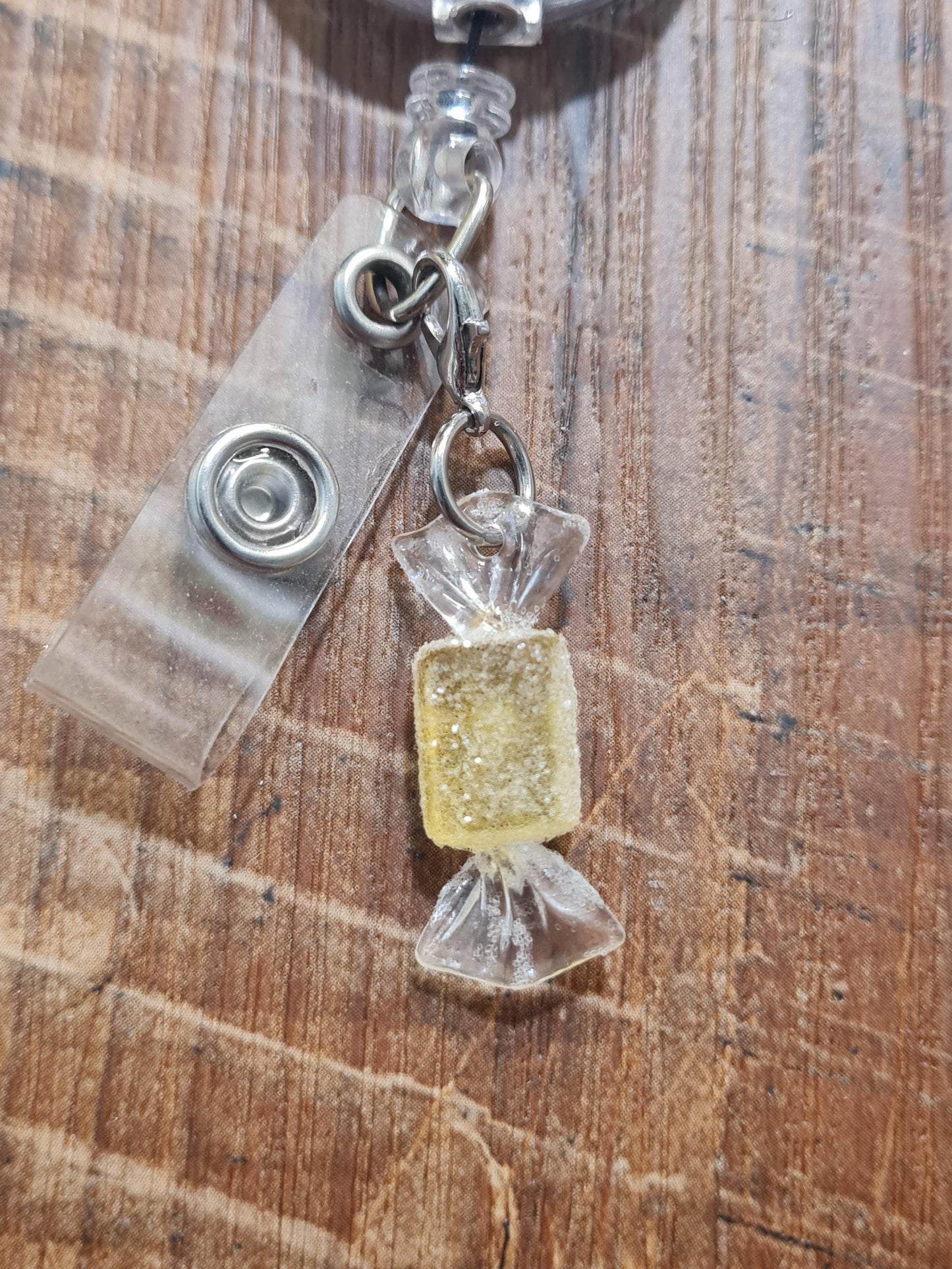 Christmas Candy ~ ID Badge Reel Charm ~ Custom Made Charms ~ Badge Buddy ~ Badge Accessories ~ Work Badge Charm ~ Hard Candy Charm
