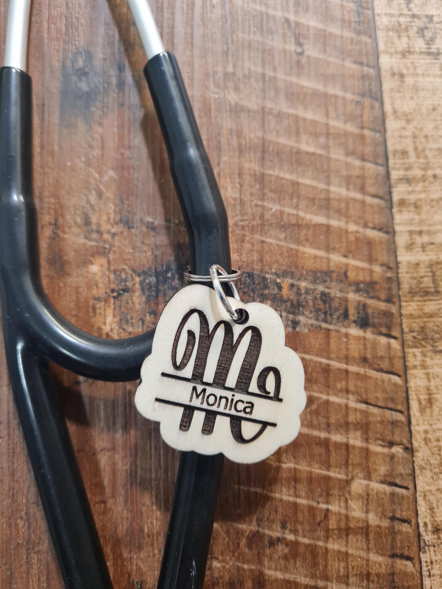 Custom Laser-Printed Stethoscope Name Charm - Personalized ID Tag for Nurses and Doctors - Professional Medical Gear with Permanent Name Printing