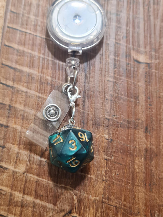 Multi-Sided Dice ~ ID Badge Reel Charm ~ Lucky Dice ~ Custom Made Charms ~ Badge Buddy ~ Badge Accessories ~ Dice Charm ~ ID Badge Charm